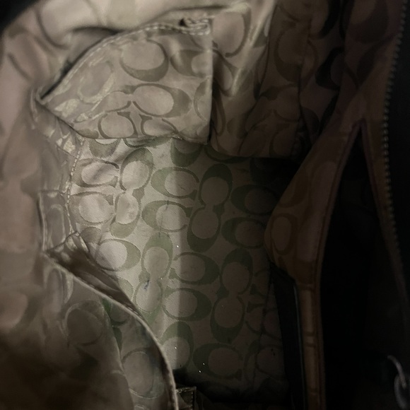 COACH SHOULDER SATCHEL TOTE BAG BLACK LEATHER ZIP GREAT BUY - Picture 10 of 10